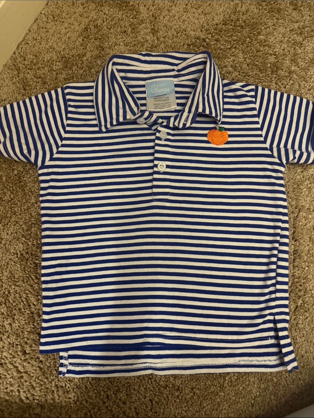 Classic Whimsy Pumpkin embroidered polo